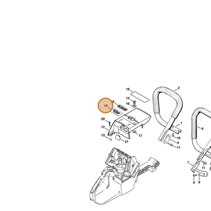 STIHL part 1124-967-1501 — IPL diagram snippet (6x zoom, amber highlight)
