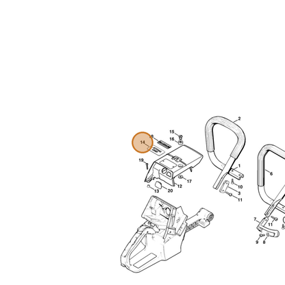 STIHL part 1124-967-1505 — IPL diagram snippet (6x zoom, amber highlight)