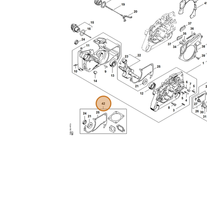 STIHL part 1125-007-1050 — IPL diagram snippet (6x zoom, amber highlight)