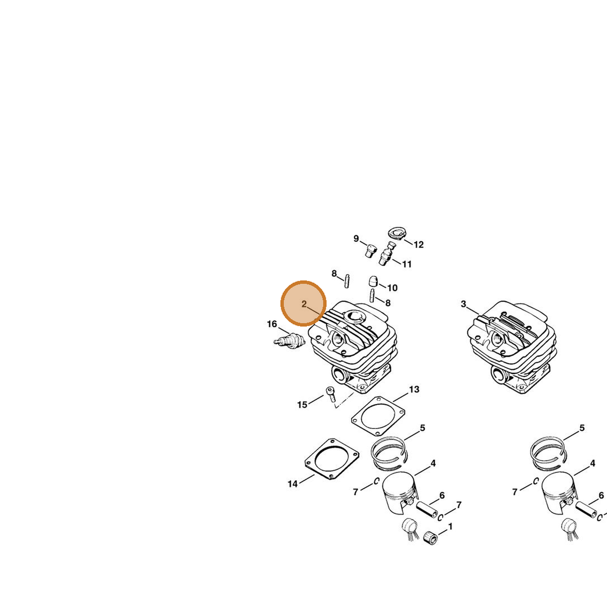 STIHL part 1125-020-1215 — IPL diagram snippet (6x zoom, amber highlight)