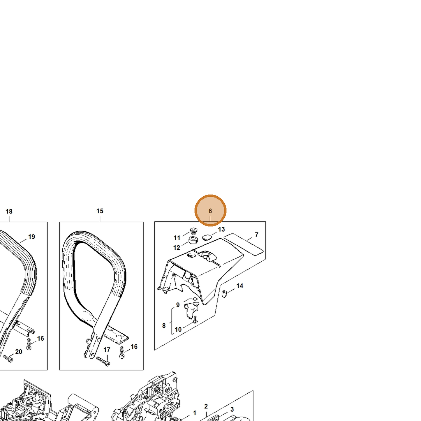 STIHL part 1125-080-1620 — IPL diagram snippet (6x zoom, amber highlight)