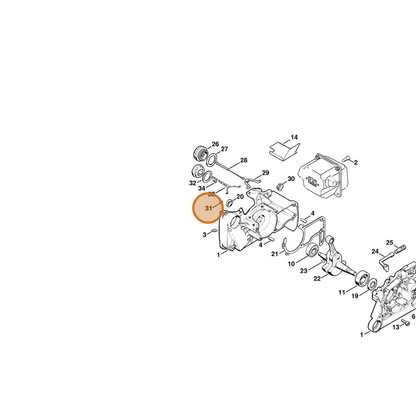 STIHL part 1125-084-8900 — IPL diagram snippet (6x zoom, amber highlight)