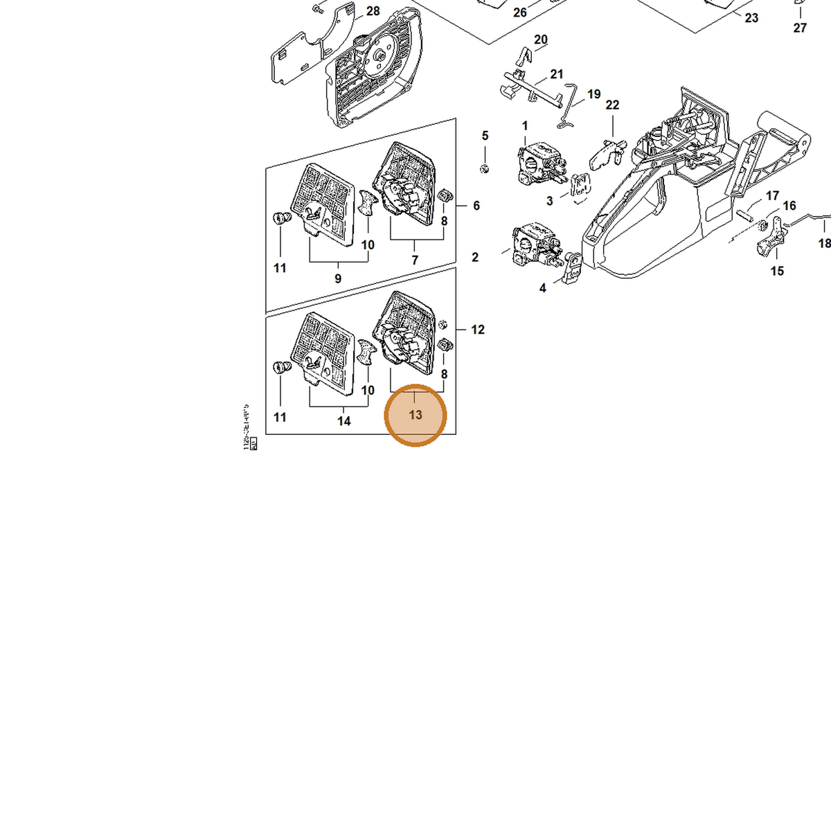 STIHL part 1125-120-1617 — IPL diagram snippet (6x zoom, amber highlight)