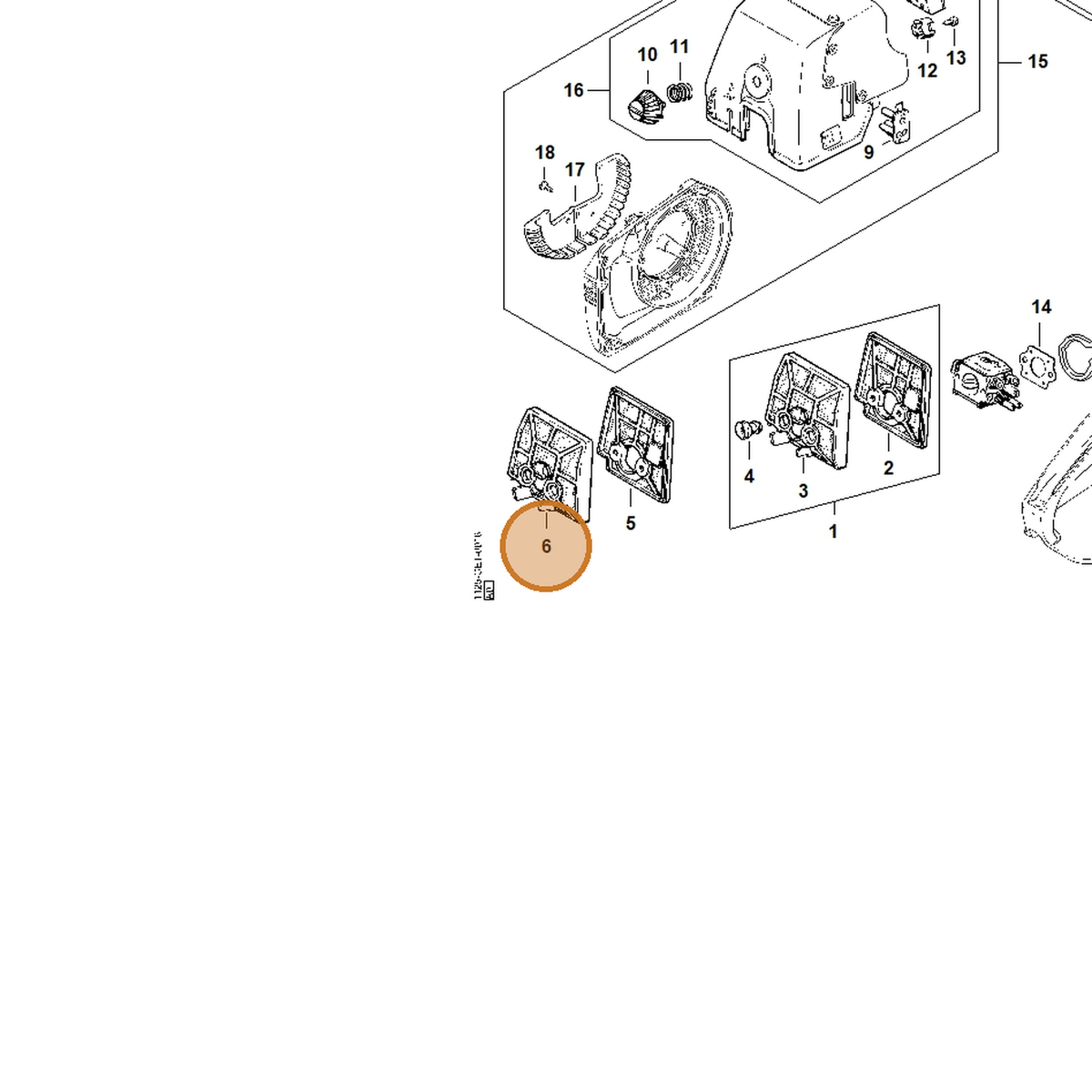 STIHL part 1125-120-1620 — IPL diagram snippet (6x zoom, amber highlight)