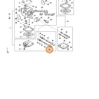 STIHL part 1125-121-2700 — IPL diagram snippet (6x zoom, amber highlight)