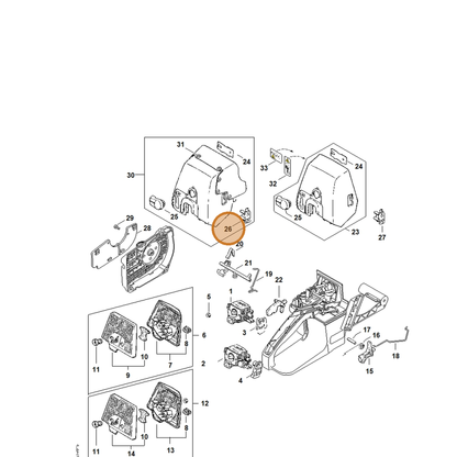 STIHL part 1125-121-7700 — IPL diagram snippet (6x zoom, amber highlight)