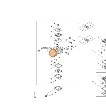 STIHL part 1125-122-4200 — IPL diagram snippet (6x zoom, amber highlight)