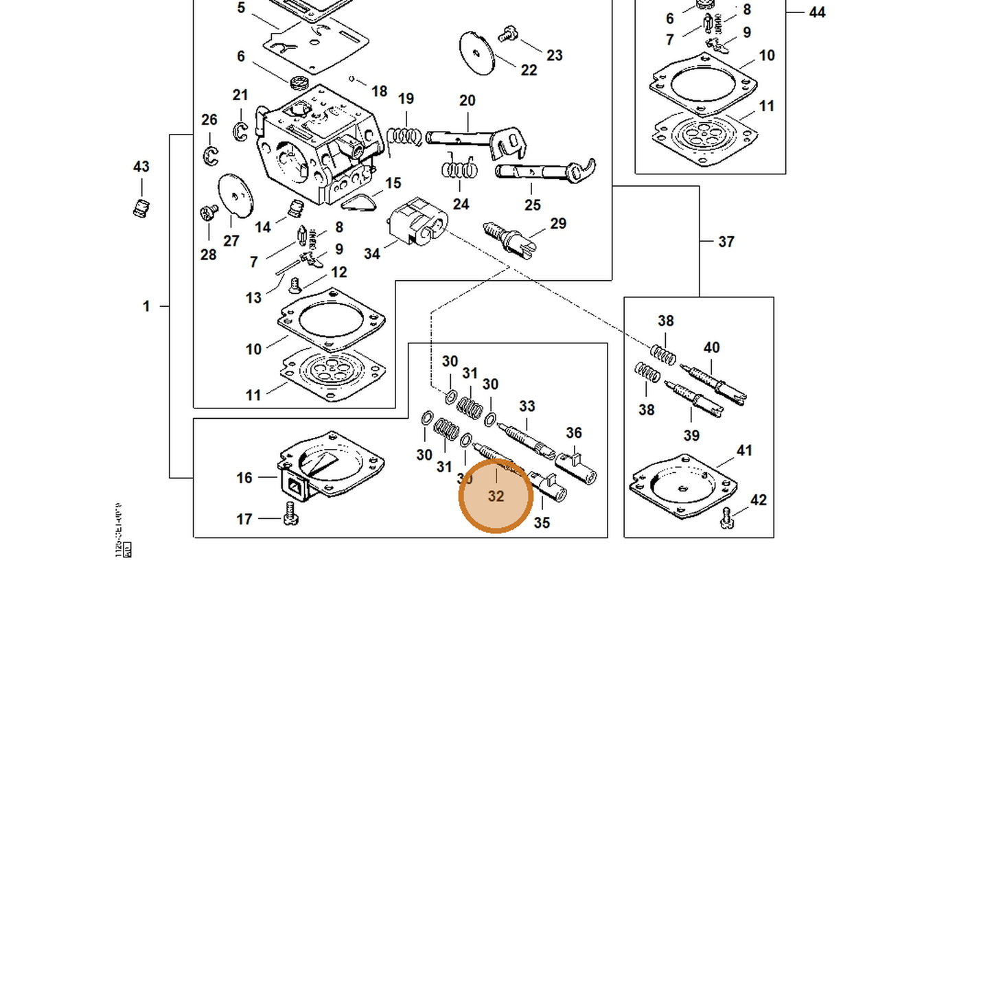 STIHL part 1125-122-6703 — IPL diagram snippet (6x zoom, amber highlight)