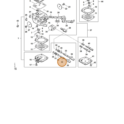 STIHL part 1125-122-6703 — IPL diagram snippet (6x zoom, amber highlight)