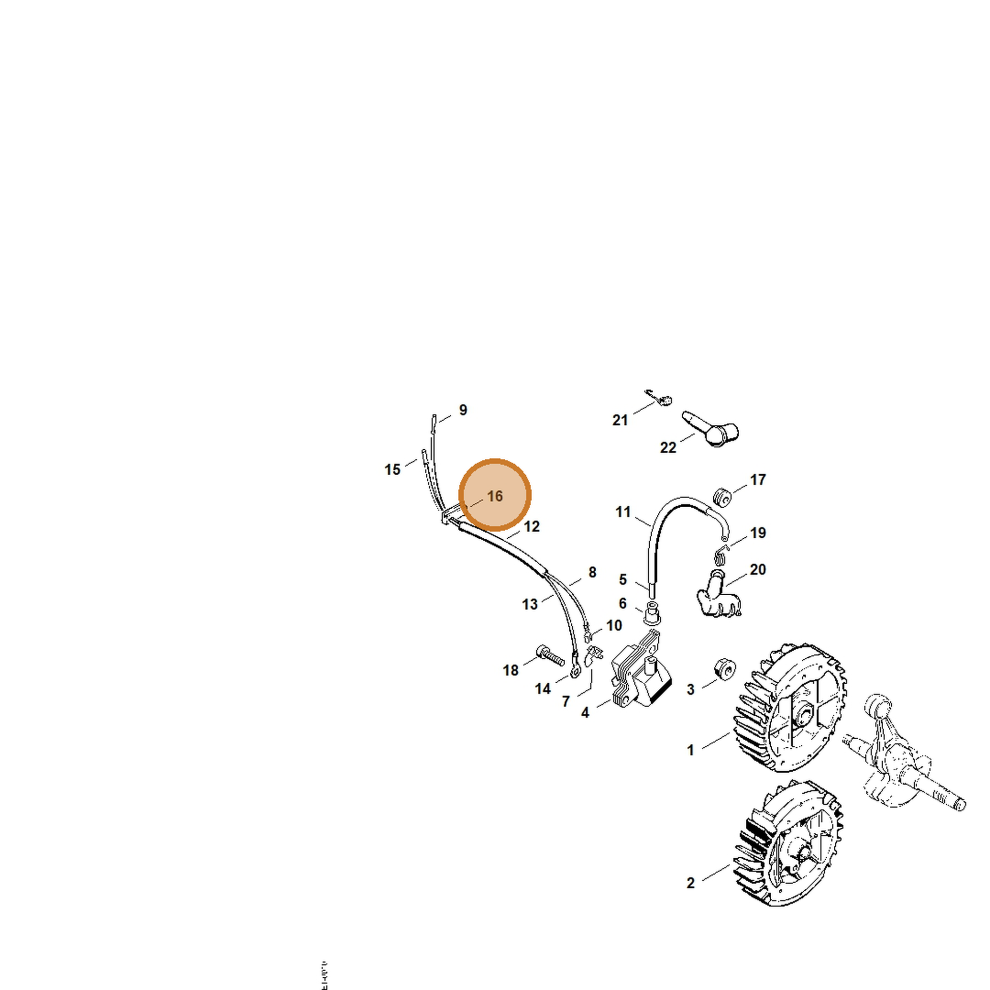 STIHL part 1125-123-7500 — IPL diagram snippet (6x zoom, amber highlight)