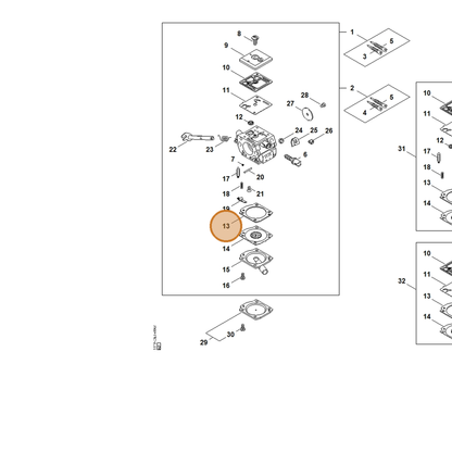 STIHL part 1125-129-0901 — IPL diagram snippet (6x zoom, amber highlight)