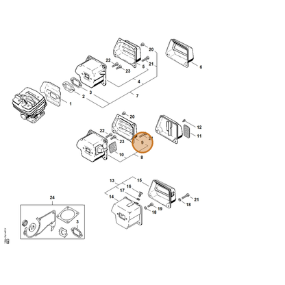STIHL part 1125-145-0805 — IPL diagram snippet (6x zoom, amber highlight)