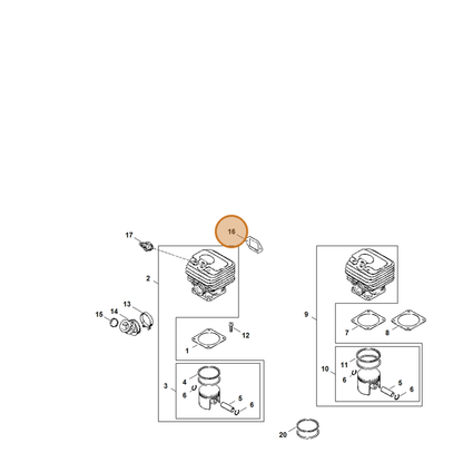 STIHL part 1125-149-0601 — IPL diagram snippet (6x zoom, amber highlight)