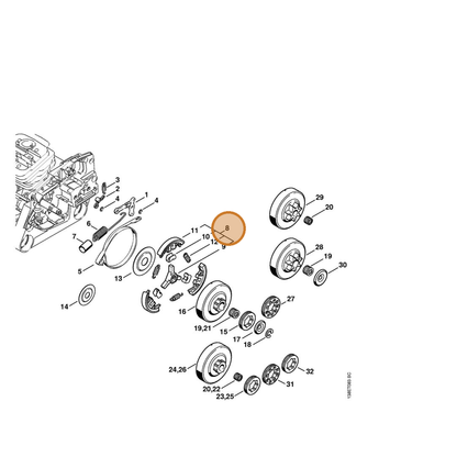 STIHL part 1125-160-2006 — IPL diagram snippet (6x zoom, amber highlight)