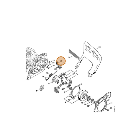 STIHL part 1125-162-7905 — IPL diagram snippet (6x zoom, amber highlight)