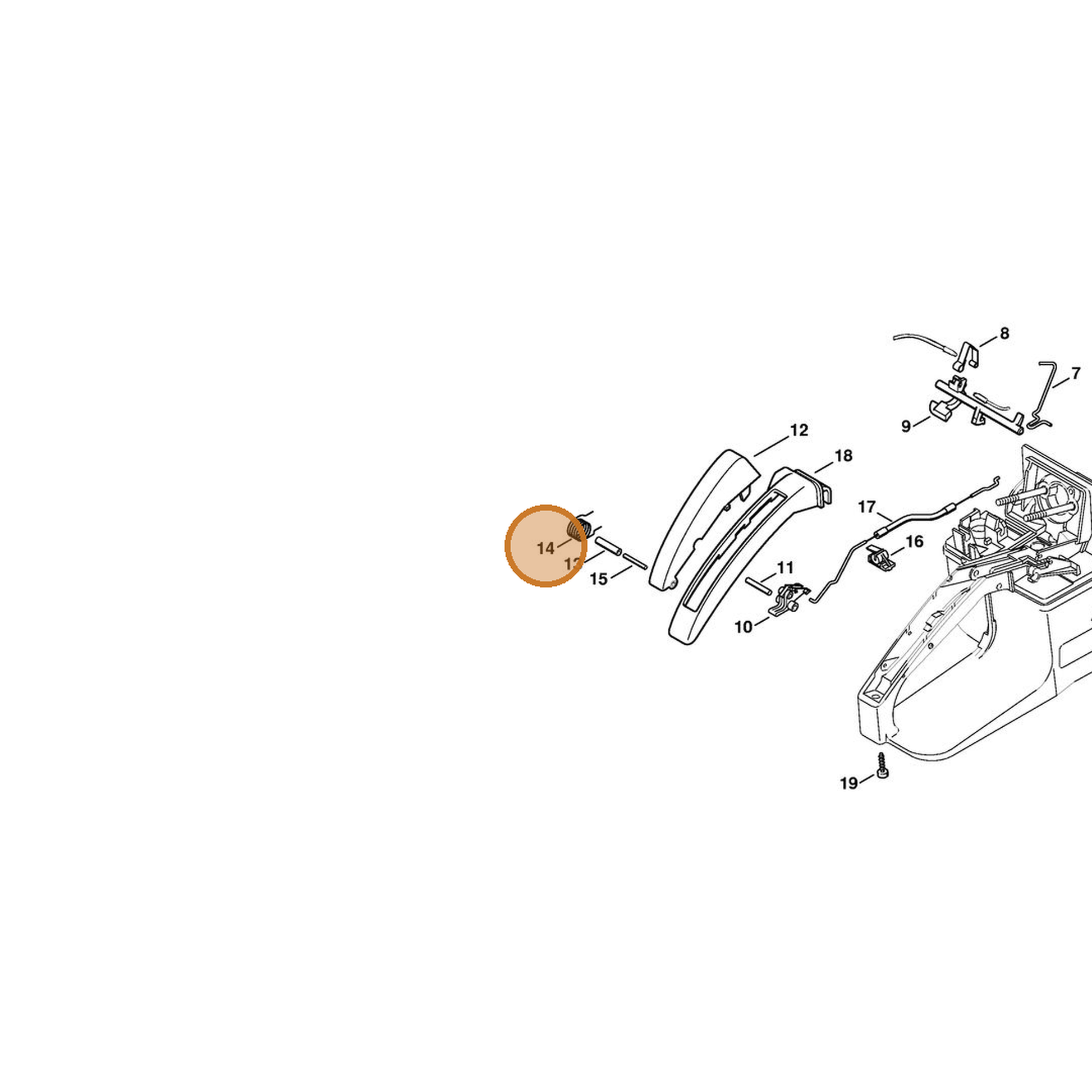 STIHL part 1125-182-4502 — IPL diagram snippet (6x zoom, amber highlight)