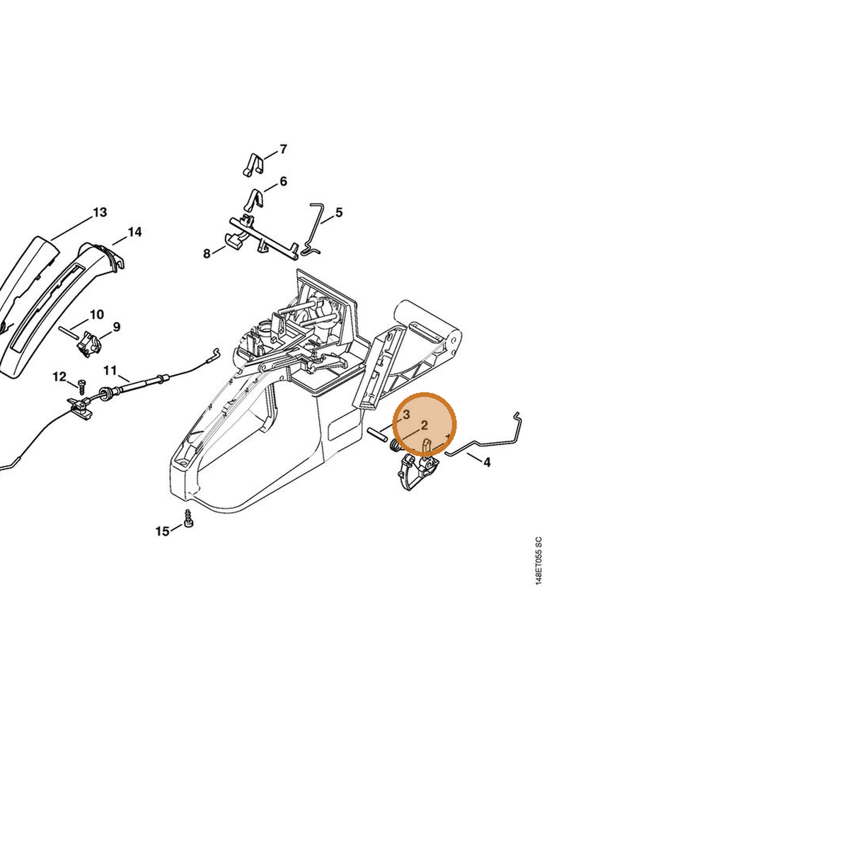 STIHL part 1125-182-4505 — IPL diagram snippet (6x zoom, amber highlight)