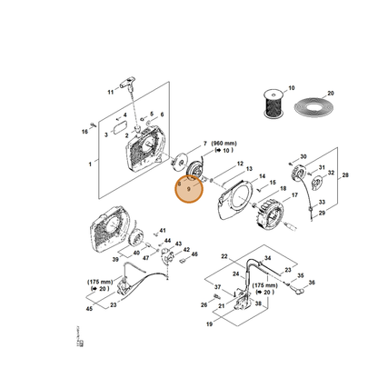 STIHL part 1125-195-7200 — IPL diagram snippet (6x zoom, amber highlight)