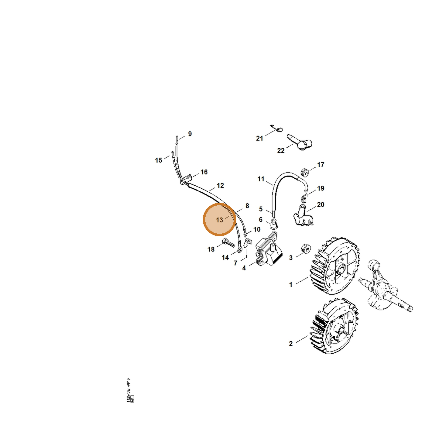 STIHL part 1125-440-2200 — IPL diagram snippet (6x zoom, amber highlight)