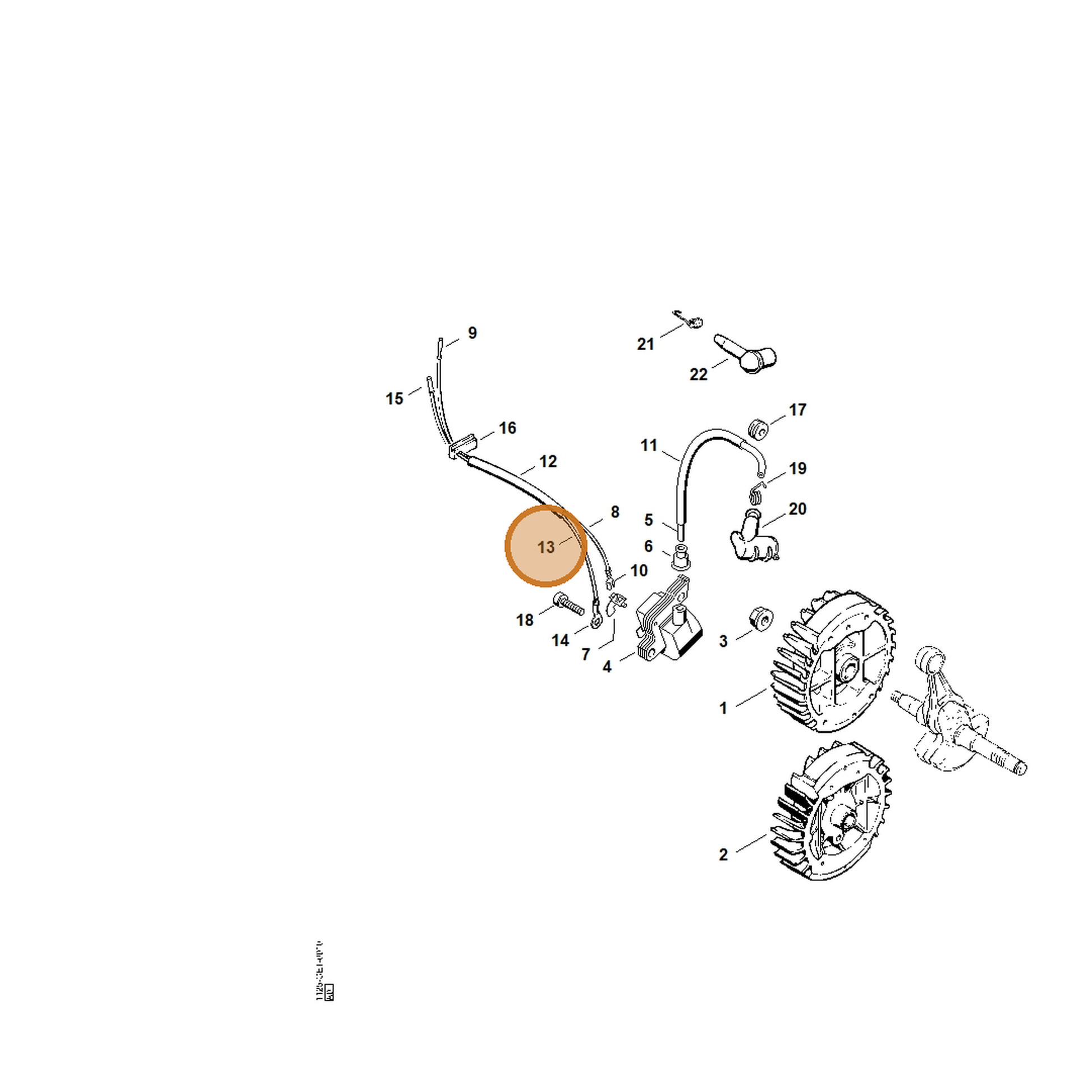 STIHL part 1125-440-2200 — IPL diagram snippet (6x zoom, amber highlight)