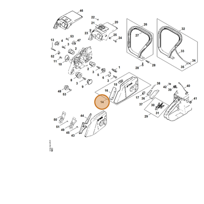 STIHL part 1125-640-1701 — IPL diagram snippet (6x zoom, amber highlight)