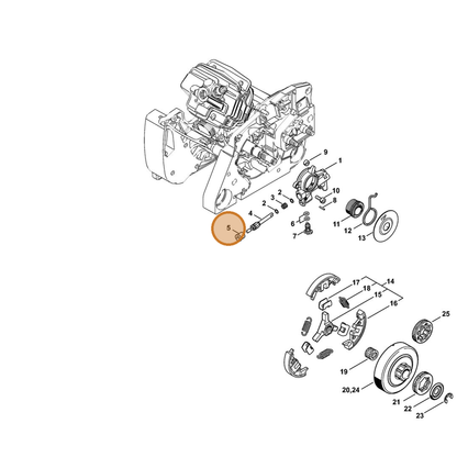 STIHL part 1125-641-9400 — IPL diagram snippet (6x zoom, amber highlight)