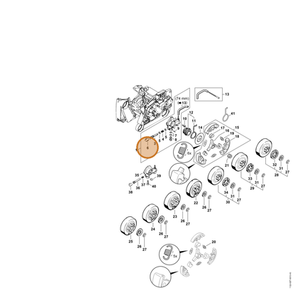 STIHL part 1125-647-7002 — IPL diagram snippet (6x zoom, amber highlight)
