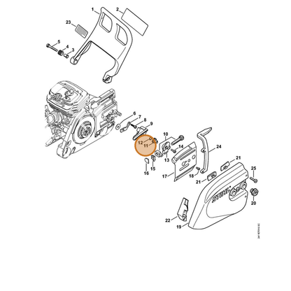 STIHL part 1125-664-3201 — IPL diagram snippet (6x zoom, amber highlight)
