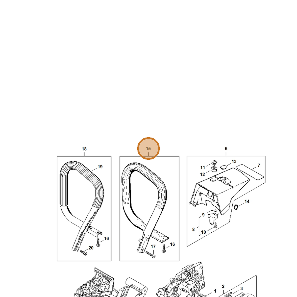 STIHL part 1125-790-1750 — IPL diagram snippet (6x zoom, amber highlight)
