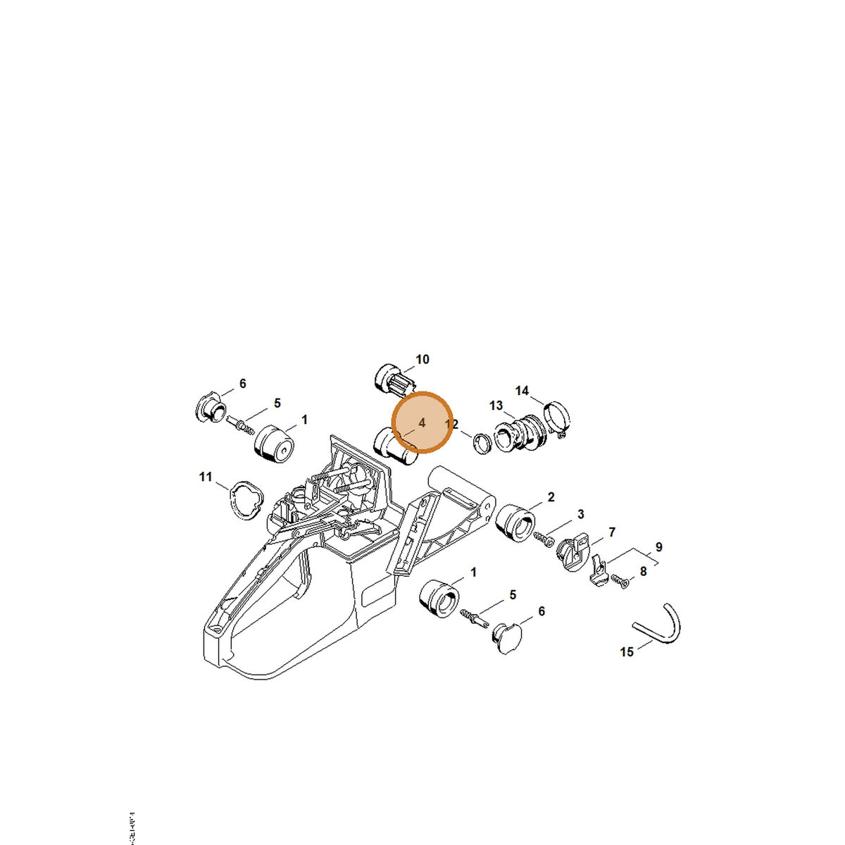 STIHL part 1125-791-2805 — IPL diagram snippet (6x zoom, amber highlight)