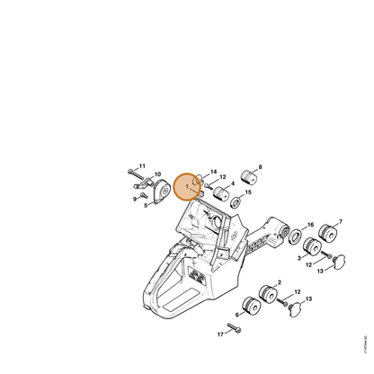 STIHL part 1125-791-2810 — IPL diagram snippet (6x zoom, amber highlight)
