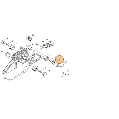 STIHL part 1125-791-7300 — IPL diagram snippet (6x zoom, amber highlight)