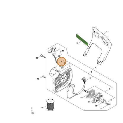 STIHL part 1125-967-1504 — IPL diagram snippet (6x zoom, amber highlight)