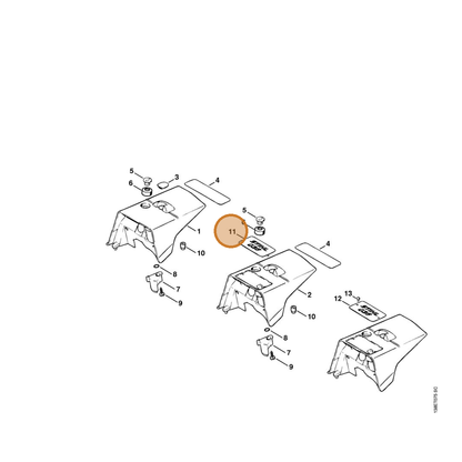 STIHL part 1125-967-1508 — IPL diagram snippet (6x zoom, amber highlight)