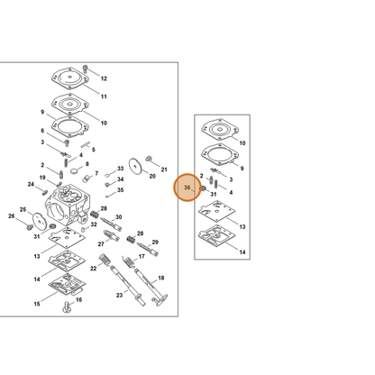 STIHL part 1127-007-1060 — IPL diagram snippet (6x zoom, amber highlight)