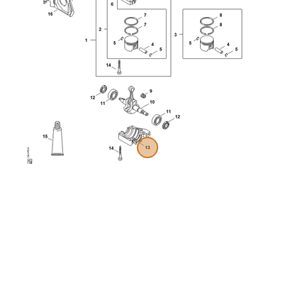 STIHL part 1127-021-2500 — IPL diagram snippet (6x zoom, amber highlight)