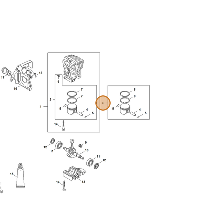 STIHL part 1127-030-2000 — IPL diagram snippet (6x zoom, amber highlight)