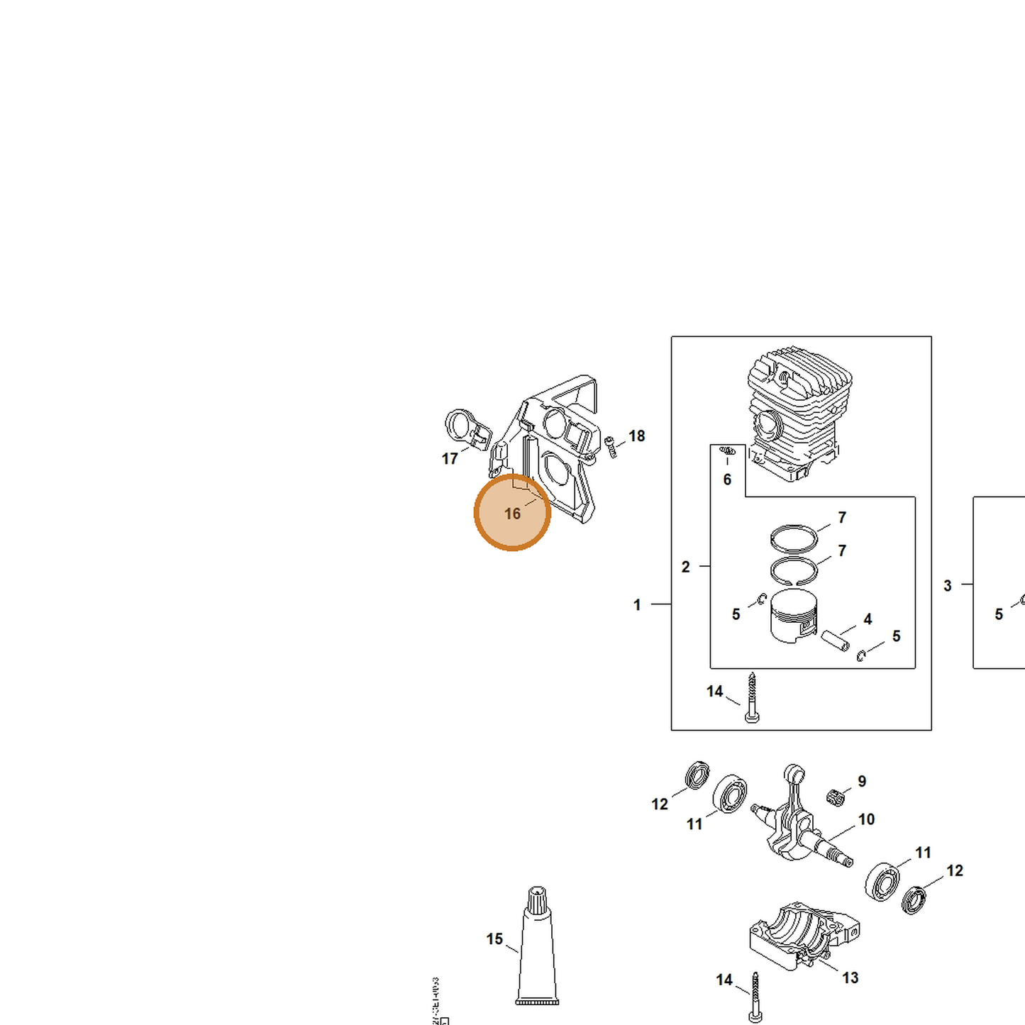 STIHL part 1127-084-0900 — IPL diagram snippet (6x zoom, amber highlight)