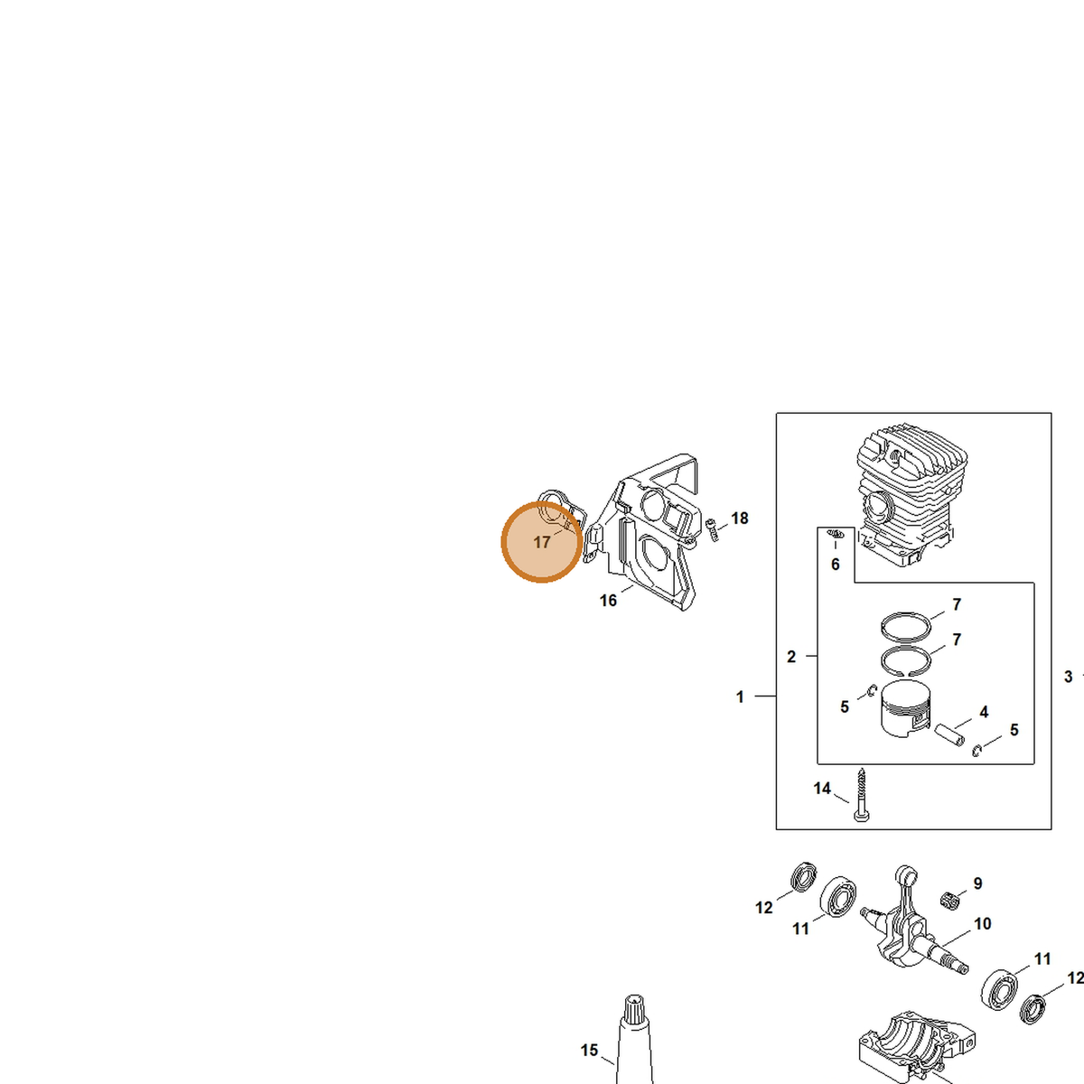 STIHL part 1127-084-4100 — IPL diagram snippet (6x zoom, amber highlight)