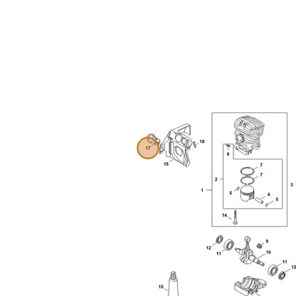 STIHL part 1127-084-4100 — IPL diagram snippet (6x zoom, amber highlight)