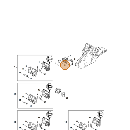 STIHL part 1127-121-7000 — IPL diagram snippet (6x zoom, amber highlight)