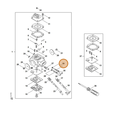 STIHL part 1127-122-6800 — IPL diagram snippet (6x zoom, amber highlight)