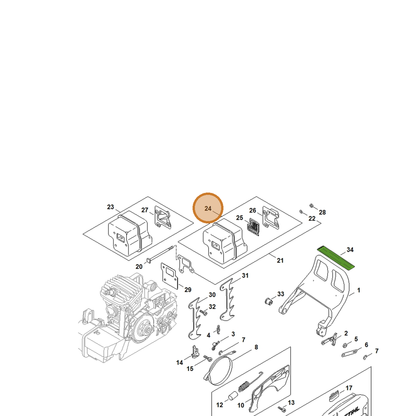 STIHL part 1127-140-0606 — IPL diagram snippet (6x zoom, amber highlight)