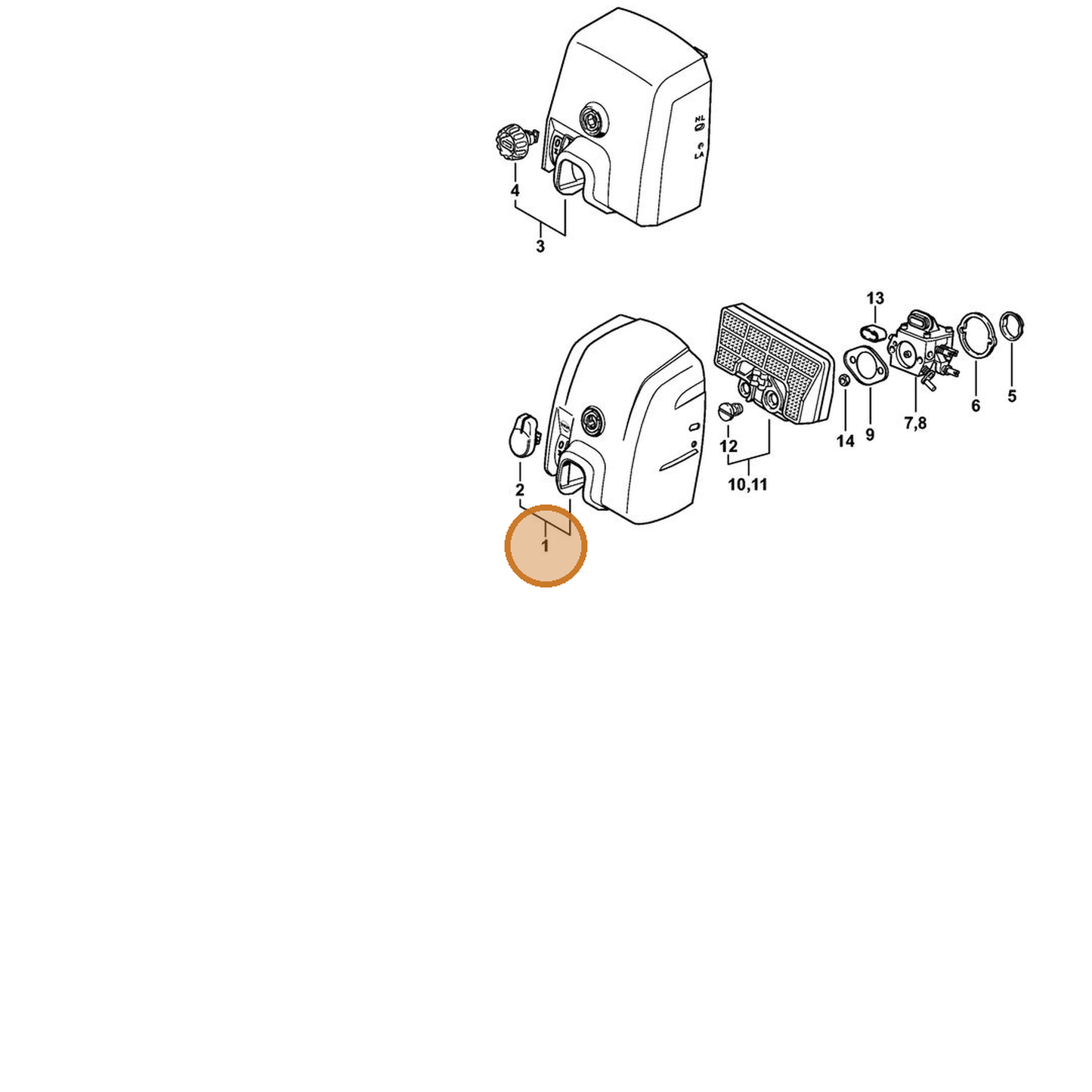 STIHL part 1127-140-1903 — IPL diagram snippet (6x zoom, amber highlight)