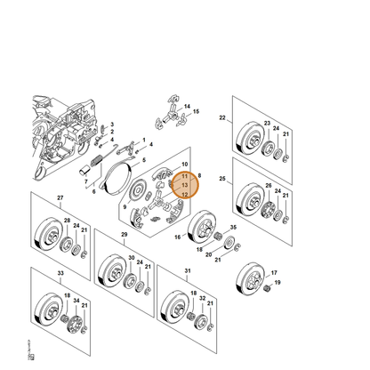 STIHL part 1127-162-3200 — IPL diagram snippet (6x zoom, amber highlight)