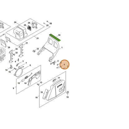 STIHL part 1127-162-5800 — IPL diagram snippet (6x zoom, amber highlight)