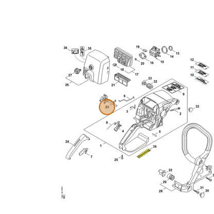 STIHL part 1127-182-0900 — IPL diagram snippet (6x zoom, amber highlight)