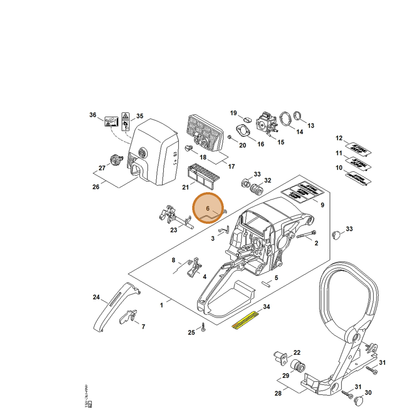STIHL part 1127-182-1500 — IPL diagram snippet (6x zoom, amber highlight)