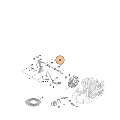 STIHL part 1127-440-3001 — IPL diagram snippet (6x zoom, amber highlight)
