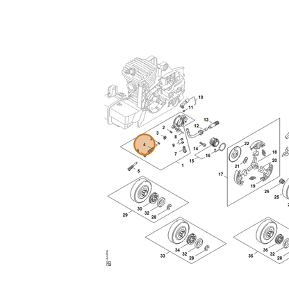 STIHL part 1127-647-0602 — IPL diagram snippet (6x zoom, amber highlight)